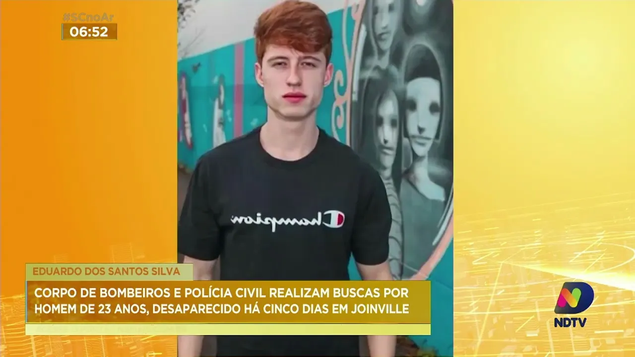 Homem de 23 anos está desaparecido há 5 dias em Joinville