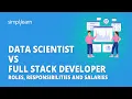 Data Scientist Vs Full Stack Developer Roles Responsibilities and Salaries Simplilearn