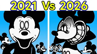 FNF VS Micky Mouse 2021 VS 2026 (Unhappy, Happy, Really Happy, Smile) (Original vs Evil) (SNS)