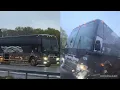 Hampton Jitney 2012 Prevost H3-45 Coach Bus 124 on the Long Island Expressway on a very rainy day