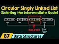 Circular Singly Linked List Deleting the Intermediate Node