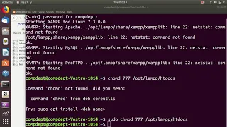Start xampp server in Ubuntu OS and write a php program to display a message Lampp php mysql tecomp
