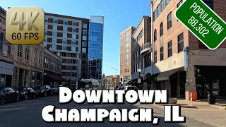 Driving Around Downtown Champaign IL in 4k