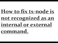 How to fix ts-node is not recognized as an internal or external command
