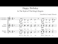 Happy Birt ay King s Singers TRANSCRIPTION
