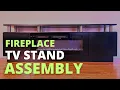 Oneinmil Fireplace TV Stand with 36 Electric Fireplace Assembly 80 Modern Fireplace TV Stand 90