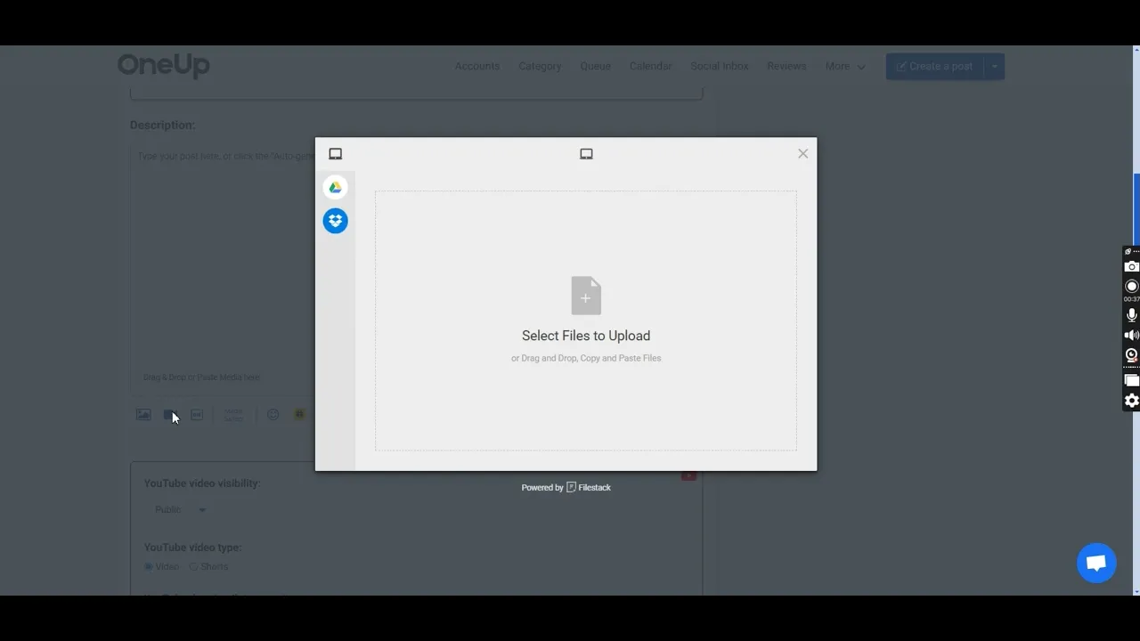 Schedule YouTube videos with OneUp