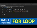 Dart Tutorial - For Loop in Dart Programming