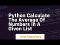 Python calculate the average of numbers in a given list