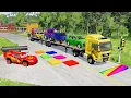 Lagu Flatbed Truck McQueen | Transportation with Truck - Pothole vs Car #26 | BeamNG.Drive Gameplay