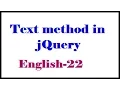 What is Text Method in jQuery English 22-vlr training