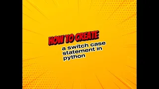 Switch case in python - -
