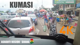 kwadaso asuoyeboah bus drive from suntreso sofoline kumasi ghana 4k