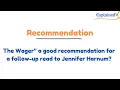 The Wager a good recommendation for a follow-up read to Jennifer Harnum