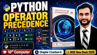 Python Operator Precedence 10th Computer Chapter 3 Lecture 6 BISE New Book 2026