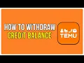 How To Wit raw Temu Credit Balance In Full 2026