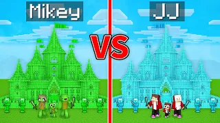mikey family emerald vs jj family diamond kingdom in minecraft maizen 