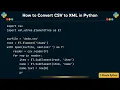 How to Convert CSV to XML in Python