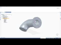Using Sweep Cut command to make a hole through the elbow of the model