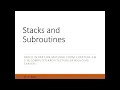 Digital Electronics Stacks and Subroutines