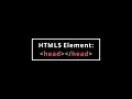HTML5 Element head tag