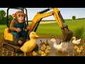 Download Lagu Monkey Coco Bathes the Ducks and Cleans Up the Stream - Monkey Farm Work | CoCo Farm