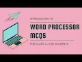 Introduction to Word Processor MS Word 2010 Basics Explained Computer