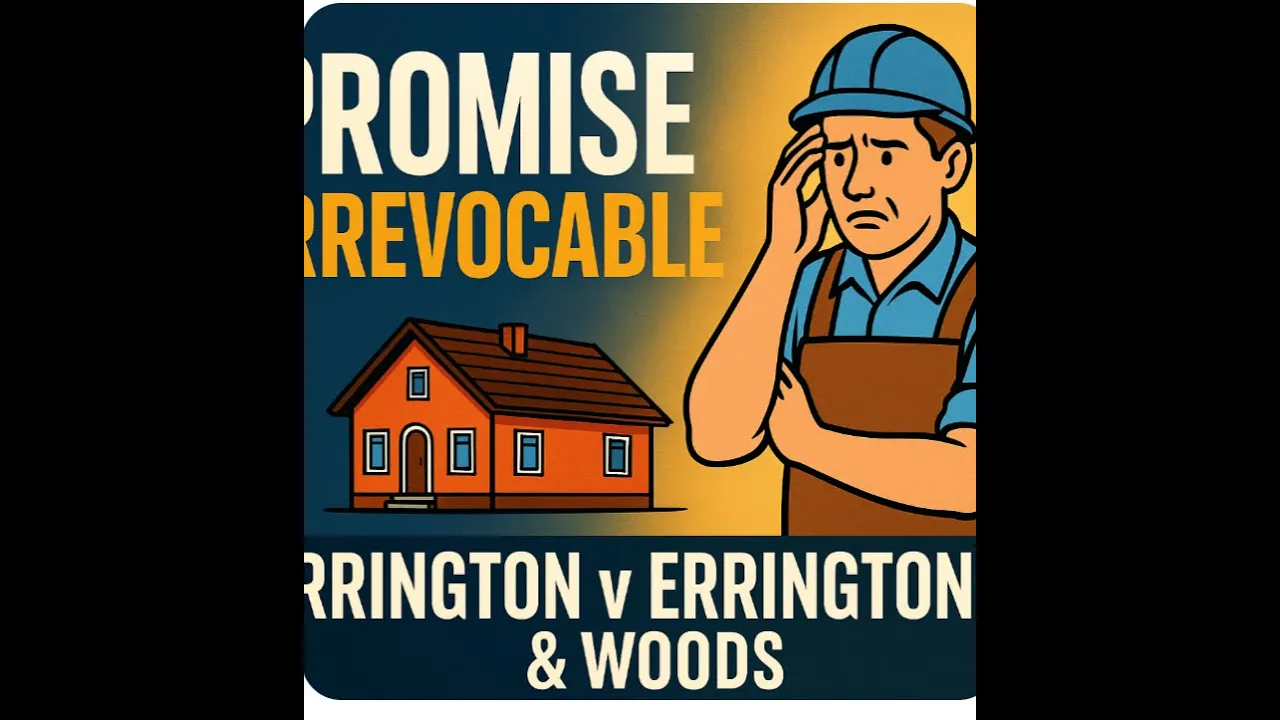 "Errington versus Errington and Woods (1952) – Contract Law Case Explained | IRAC + Storytelling"