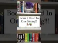 Book I Read in ONE SITTING