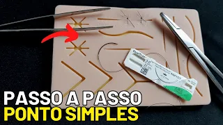 Como fazer um PONTO SIMPLES? Sutura de pele, fio Nylon PASSO A PASSO PONTO SIMPLES