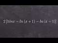 Condensing a logarithmic expression to one logarithm