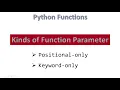Positional-only Keyword-only Parameters Python Hindi
