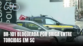 Briga entre torcidas bloqueia BR-101 em Itapema; 10 presos