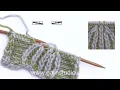 How to decrease 2 stitches towards left and right with 2-colour in English rib