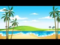 Animated cartoon Beach Scene background Loop Animation l Free to Use