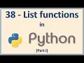 38 - List Functions in Python