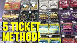WINNING With The 5 TICKET METHOD Lottery Scratch Off Tips 