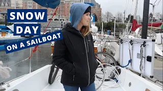 SNOW DAY on the Sailboat // Living on a Sailboat in Canada Ep. 12