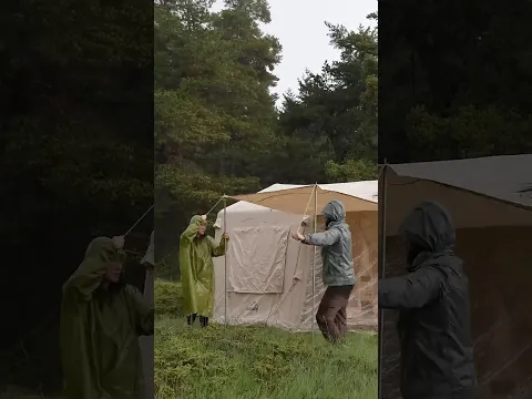 ⚡️Şiddetli Yağmurda 2 Odalı Çadır Kurulumu