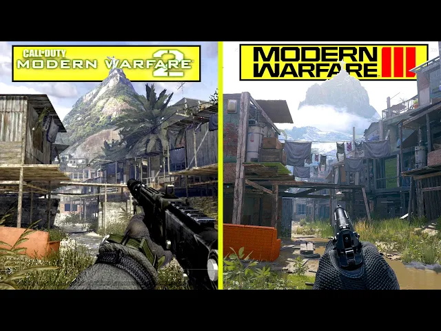 Call of Duty Modern Warfare III 2023 vs 2009 Modern Warfare 2 Favela Map Comparison | PS5 vs Xbox360