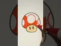 How to draw a Mario mushroom step by step