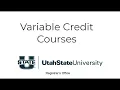 Variable Credit Courses in Banner Registration