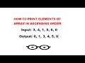 How To Sort Elements Of Array In Ascending Order