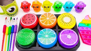 Oddly Satisfying Video 🌈 How To Make 6 Slime Fruit From Pop it Lollipop ASMR Paint Color
