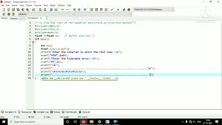 Bisection method in c program