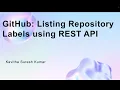 GitHub Listing Repository Labels using REST API