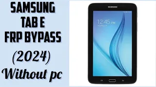 Samsung tab E frp bypass Tab e google account Bypass without pc 2024
