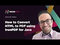 How to Convert HTML to PDF using IronPDF for JAVA
