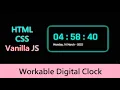 Making Digital Clock with HTML CSS and JavaScript with source Code