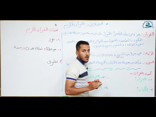 ⁣مادة التربية الاسلامية للصف الاول متوسط : القرآن الكريم